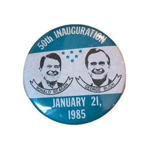 50th Inauguration Regan & Bush Animated - Pin Button - Rare - Bild 1 von 2