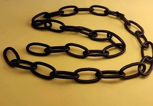 8 Gauge 36" Oval Lamp Chain Decorative Chain Black Metal - New - Paint Ready - Picture 1 of 7