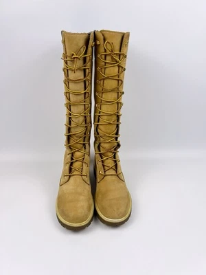 Timberland 14» высокий молнии ботинки пшеницы нубук кожи женщин Sz 7,5 недостатки - Изображение 1 из 4