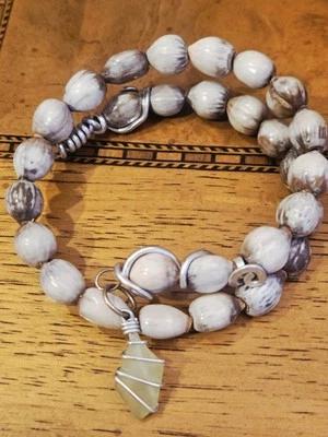 Artisan Shell And Healing Crystal Wrap Bracelet GY3 - Image 1 of 4