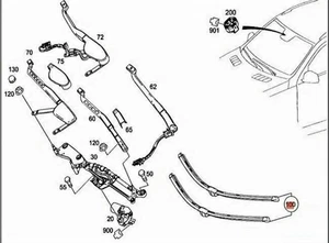 Limpiaparabrisas genuino MERCEDES Gl Ts lado del conductor y del copiloto 166820114528 - Imagen 1 de 2