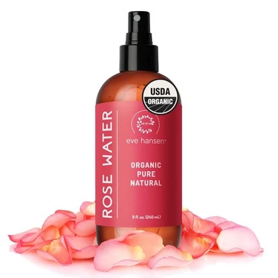 Bruma facial orgánica de agua de rosas | Tónico y spray fijador de maquillaje de 8 oz para toda la piel Foto 1 de 4
