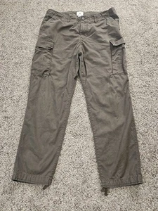 H&M Herren Regular Fit Coupe Standard Cargo Hose Grün Größe 36 Druckknopftaschen - Bild 1 von 14