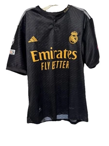 Real Madrid Vini Jr #7 Black Gold Soccer Jersey Alessandro Sport Replica Mens Xl - Picture 1 of 11