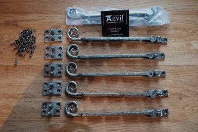 From The Anvil 33631 10" Pewter Monkey Tail Window Stays - set of 6 - lot 3 of 3 - Image 1 of 4