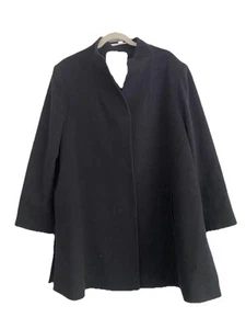 Fleurette Women's Loro Piana Wool Swing Coat Hidden Buttons Sz. L-XL USA - Picture 1 of 2