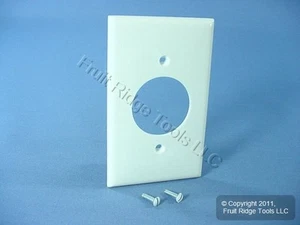 Leviton 80720-W White 1-Gang 1.6" Dia Outlet Unbreakable Nylon Wallplate Cover - Picture 1 of 5