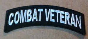 Combat Veteran Mini Rocker Embroidered Biker Patch - Imagen 1 de 1