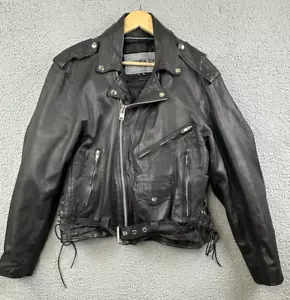 UNIK Leather Motorcycle Jacket Womens Small Black With Removable Liner - Picture 1 of 18