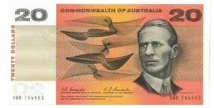 1967 Australia Twenty Dollars $20 Coombs/Randall XBR 764663, VF - Picture 1 of 2