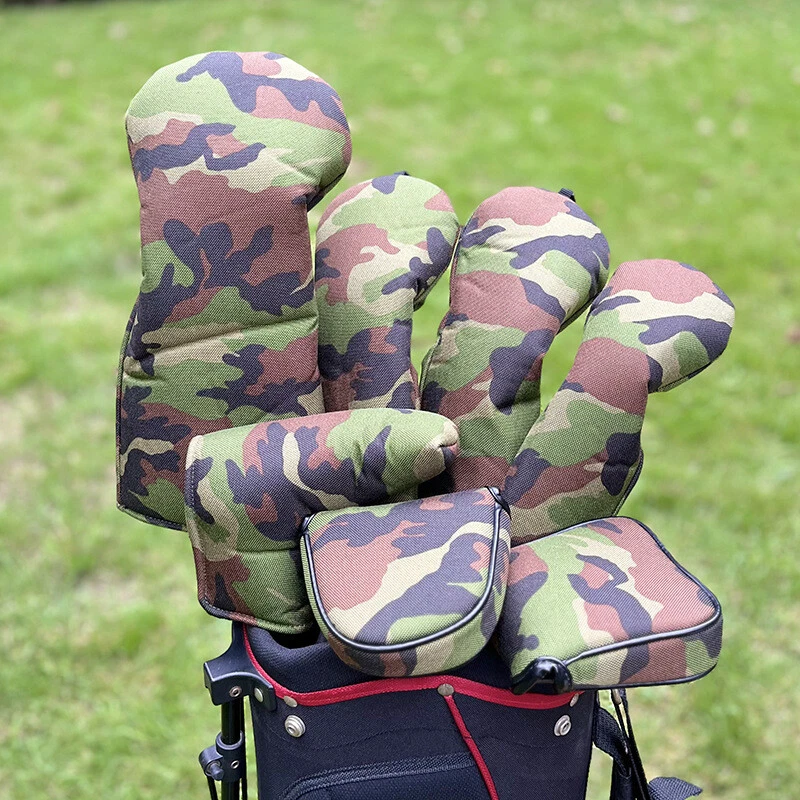 Golf club head cover, classic camouflage golf course, wooden hybrid pole 135UT- - Image 1 of 4