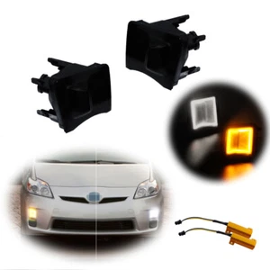 1Pair Amber/White LED Front Corner Turn Signal Lights For 2010 2011 Toyota Prius - Picture 1 of 11