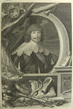 A. Vandyke "William Cavendish Duke of Newcastle" portrait engraving dated 1739