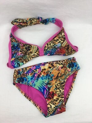 COOGI Bathing Swimsuit Girls Size 4 Two Piece Bikini Pink Multi Color B431 - Image 1 of 4