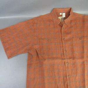 The Territory Ahead Leinen & Seide Kariertes Hemd Herren Größe L Rost Large - Bild 1 von 9