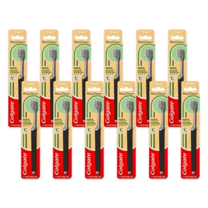 12x Colgate Toothbrush 100% Recycled Food Grade Plastic Handle Medium Bristles - Picture 1 of 5