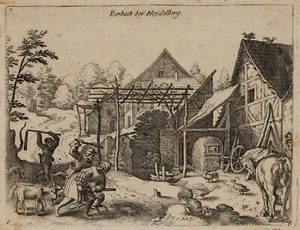 M. MERIAN (1593-1650), Belagerung von Rohrbach, Radierung Barock Schlacht - Bild 1 von 5