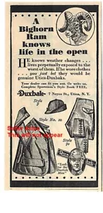 1931 Duxbak Big Horn Sheep Outdoor Clothing Print Ad + Duxbak Cap Ad - Picture 1 of 2