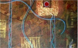 M.Lang Large Painting..Metallic Textured Mixed Media (20x24) - Picture 1 of 4