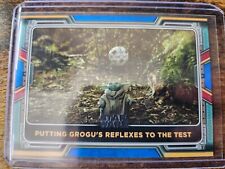2022 Topps Star Wars Book of Boba Fett Grogu's Reflexes to Test Blue SP #80