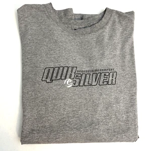 Quiksilver T-Shirt Herren L Grau Kurzarm Y2K Doppelseitiges Logo Skate Surf - Bild 1 von 11