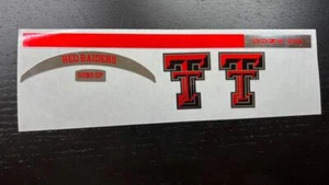 Juego de calcomanías mini casco de fútbol americano Texas Tech Red Raiders "rojo y negro cromado" - Imagen 1 de 1