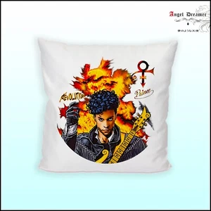 Housse de coussin satinée blanc Prince Chanteur Pop Musique Album Révolution Feu - Imagen 1 de 4