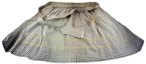 Medio delantal vintage marrón a cuadros de guinga hecho a mano, 23", años 50, usado (VV) - Imagen 1 de 11