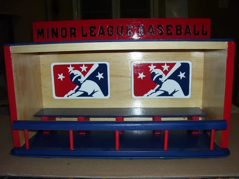 MINOR LEAGUE BASEBALL Bobble heads display case Handcrafted Pinewood  Batter Cover