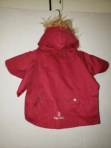 Doggy Fashion Red Small Dog Coat with Faux Fur Trimmed Hood - Picture 1 of 10