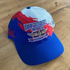 Vintage 1990s NASCAR Brickyard 400 Paint Splash Snapback Hat Retro Baseball Cap