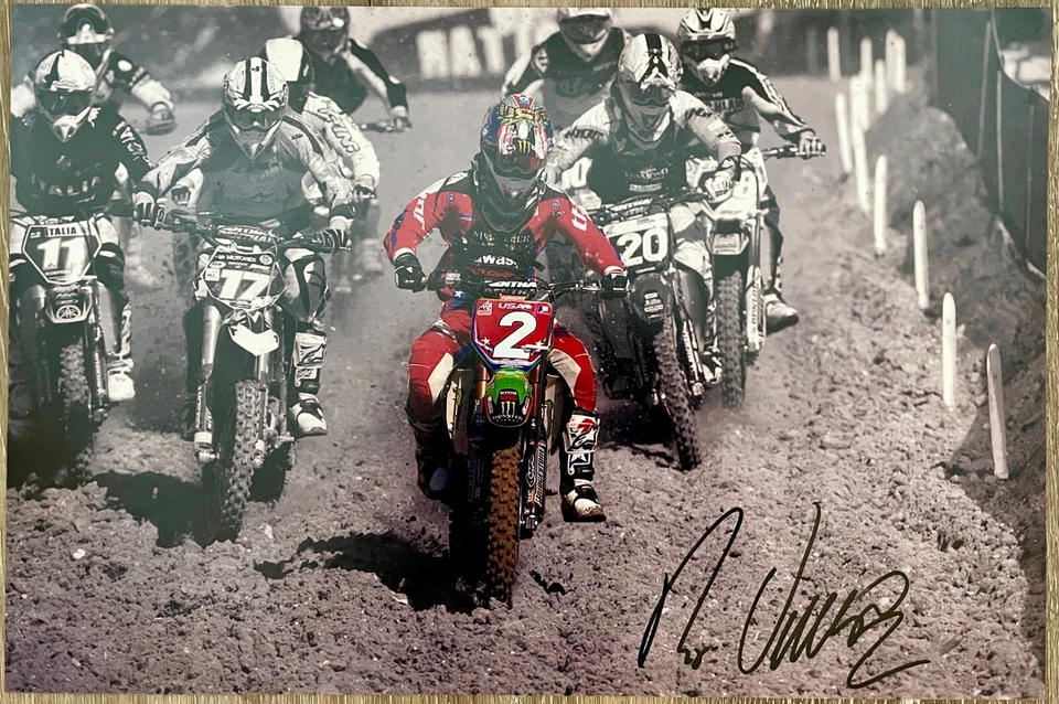 Foto firmada autografiada por Ryan Villopoto Supercross Motocross 12"x 18" Foto 1 de 1