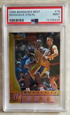 🔥1996 Bowmans Best NBA Basketball #70 Shaquille O'Neal PSA 9 Low Pop Clean Case - Image 1 of 3