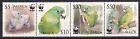 Jamajka 2006 WWF Ptaki, Papugi 4 znaczki MNH