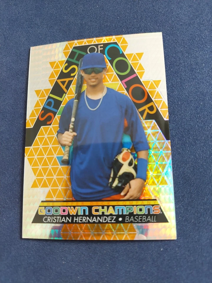 Cristian Hernandez 2022 UD Goodwin Champion Splash Color Orange Prism #101/499 - Image 1 of 4