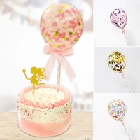 Fashion Cake Topper Latex Cake Insert Confetti Balloon Clear Home Party Decor