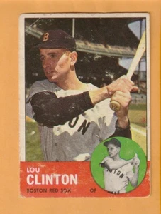 Lou Clinton Boston Red Sox 1963 Topps #96 Ponca City Oklahoma Poor Condition - Picture 1 of 2