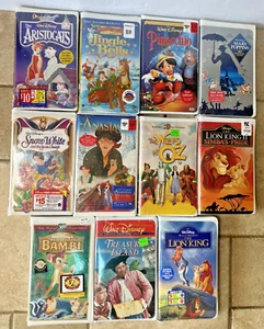 VINTAGE DISNEY VCR LOT OF 11  SEALED; NEW!, MOST ARE MASTERPIECE COLLECTION - Picture 1 of 9