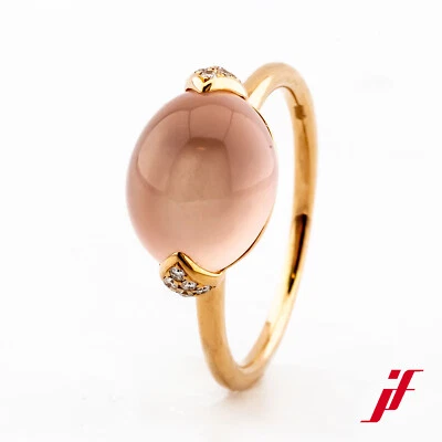 Anillo Mujer Circonio 750/18K Oro Rosa 1 Quarzo Diamantes Brillantes Talla 50 - Imagen 1 de 4
