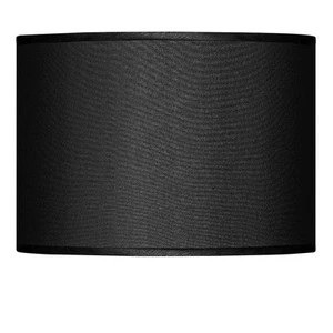 Drum Lamp Shade Black Faux Silk Medium 13.5X13.5X10 Spider with Harp and Finial - Picture 1 of 5