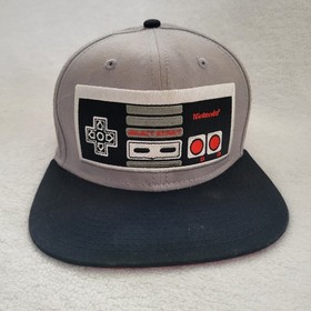 Nintendo NES Game Controller Snapback Hat Cap Adjustable Gray Black 2017