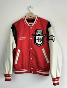 Zara Rhude Red & White Rare Snap Patch Varsity Bomber Jacket- Men's Small RARE - Picture 1 of 9