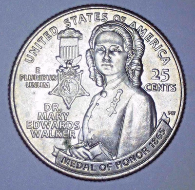 2024-P Dr Mary Edwards Walker Quarter ERROR Coin Die Chips on Star - Image 1 of 3