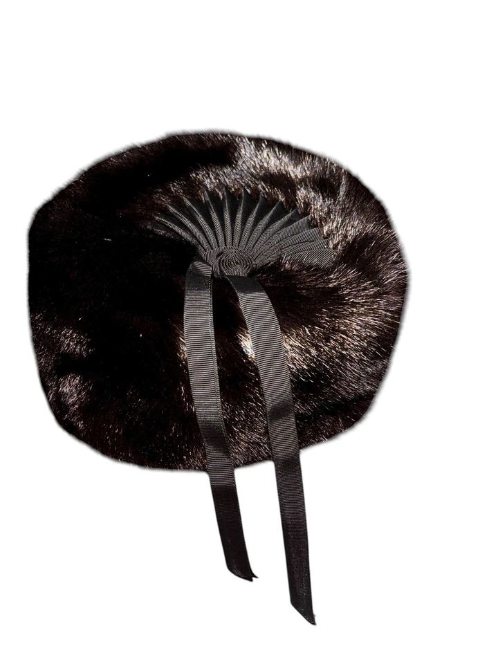Sombrero Pastillero Mujer Vintage Años 50/60 Marrón Oscuro Negro Piel Visón Estilo Jackie O Foto 1 de 4