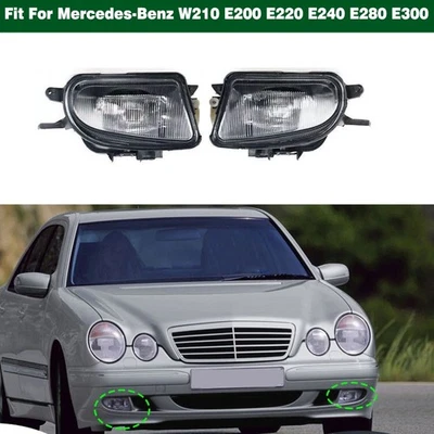 Pair Front Bumper Driving Fog Lights For Mercedes W210 E200 E220 E240 E280 E300 - Image 1 of 4