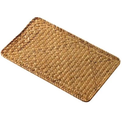 Natural Woven Rattan Indoor Placemats Rectangular Tablecloths  Kitchenware - Image 1 of 4