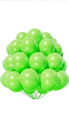 LIME GREEN  12" LATEX BALLONS | 50 Pieces. Perfect For Helium. Party, Gifts - Image 1 of 4