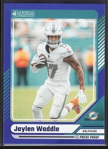 2024 Donruss #125 Jaylen Waddle Press Proof Blue Miami Dolphins - Picture 1 of 2