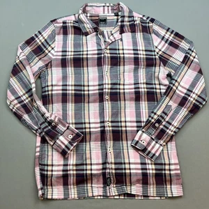 Camisa Todd Snyder Para Hombres Pequeña Rosa Granate Franela a Cuadros Abotonada Informal Algodón - Imagen 1 de 9