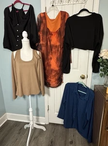 4XL SHEIN Curve 5-teiliges Paket, Shirts, Kleid, Cold Shoulder, Cropped - Bild 1 von 12